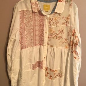Anthropologie Maeve Floral Print Blouse